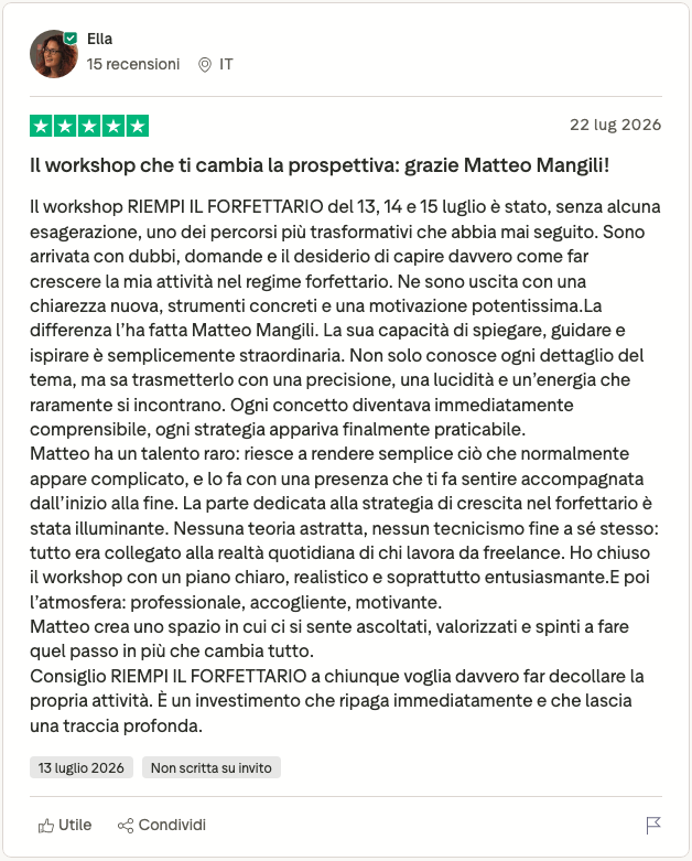 Recensione Trustpilot di Ella