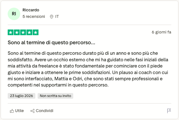 Recensione Trustpilot di Riccardo