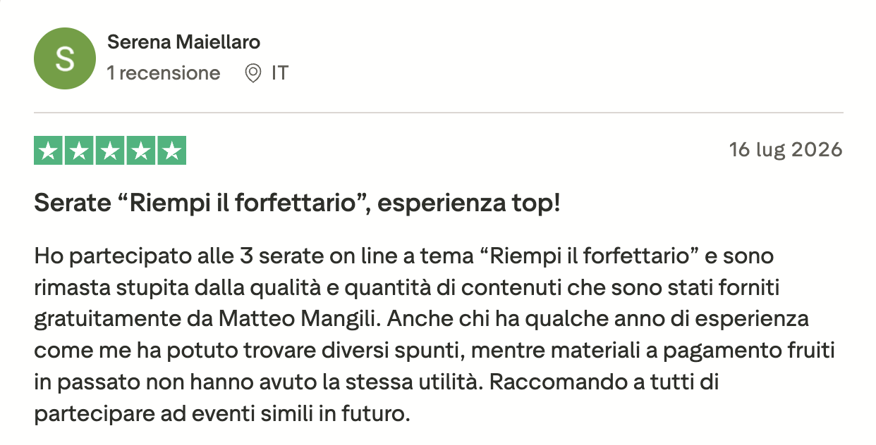 Recensione Trustpilot di Serena Maiellaro