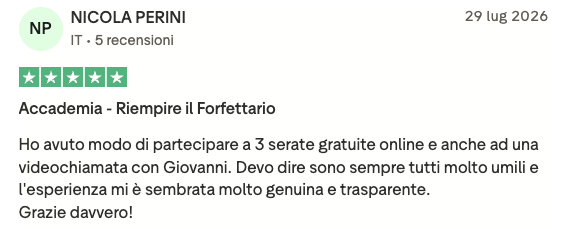 Recensione Trustpilot Accademia Freelance
