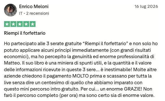 Recensione Trustpilot Accademia Freelance