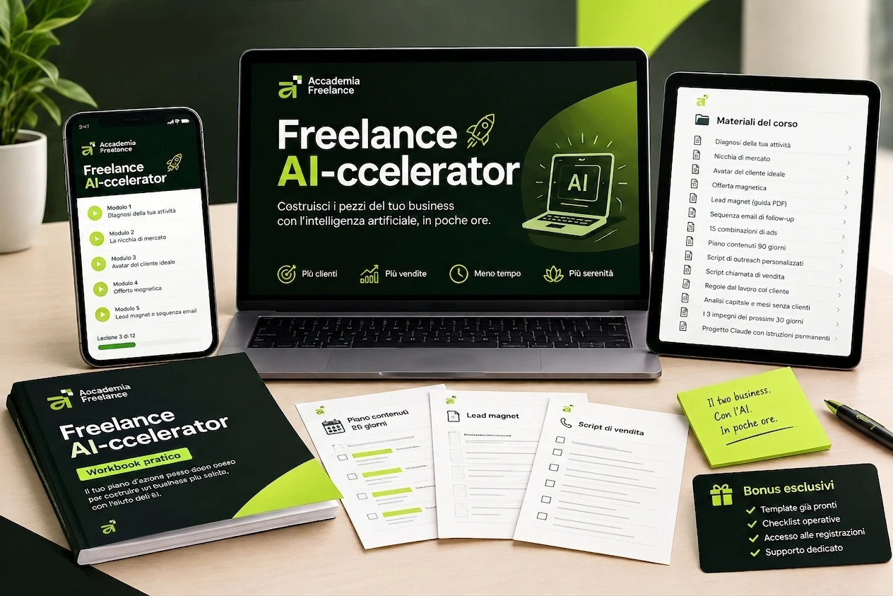 Mockup del corso Freelance AI-ccelerator