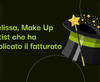 Illustrazione con cilindro da prestigiatore e bacchetta magica che rappresenta la trasformazione di Melissa, Make Up Artist freelance che ha triplicato il fatturato in 90 giorni con Accademia Freelance